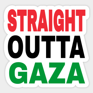 STRAIGHT OUTTA GAZA - White Only - Front Sticker